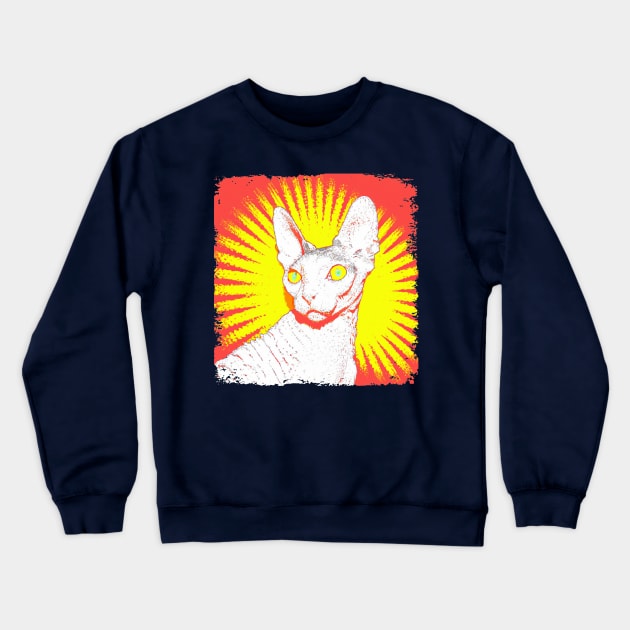 Cornish Rex Pop Art - Cat Lover Gift Crewneck Sweatshirt by PawPopArt